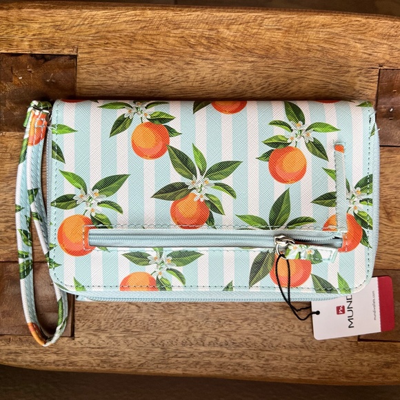 NWT: MUNDI CEO CLUTCH in Summer Orange Print - Picture 3 of 4